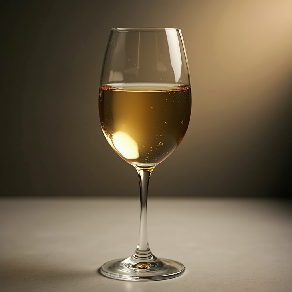 A glass of white wine