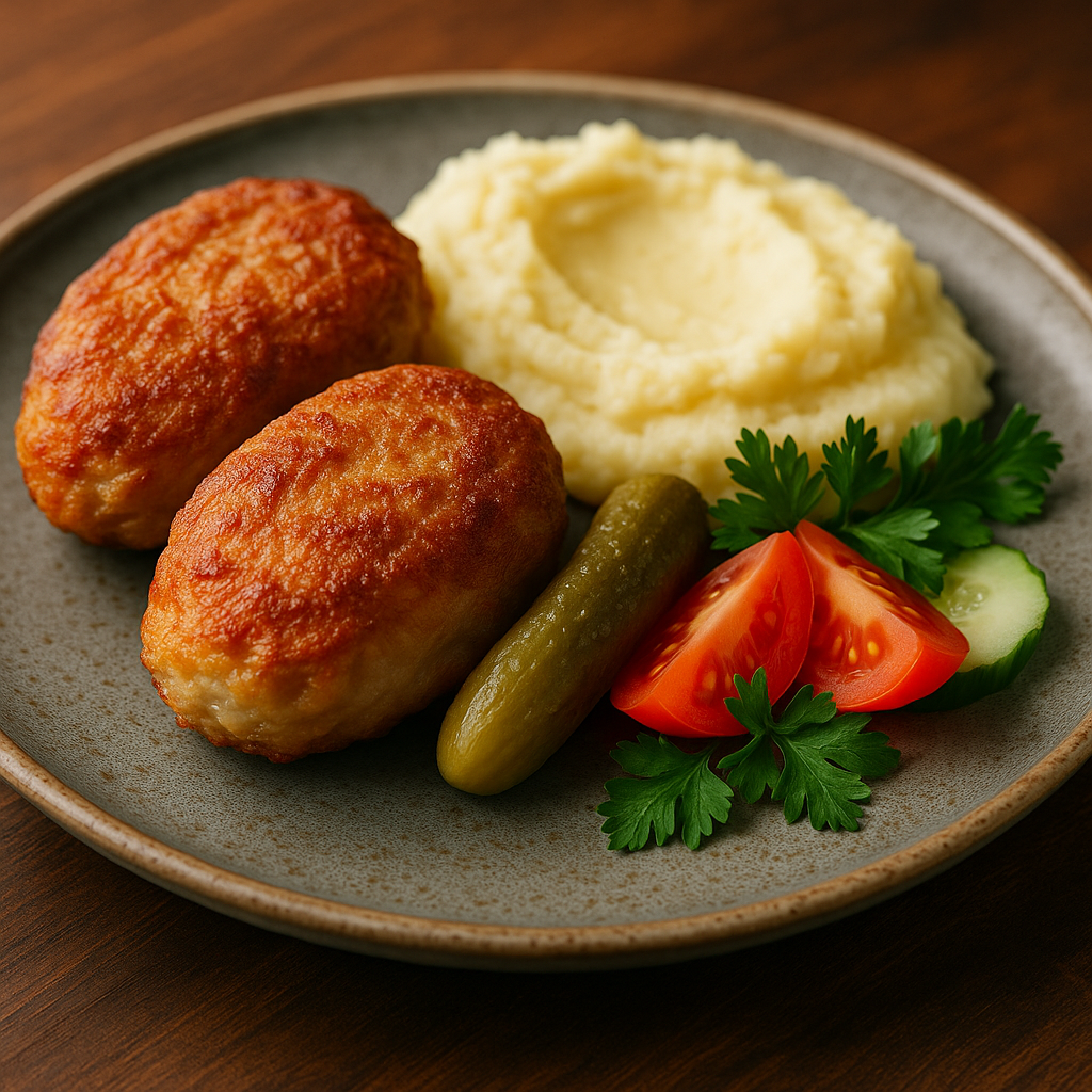 Chicken cutlets with mashed potatoes