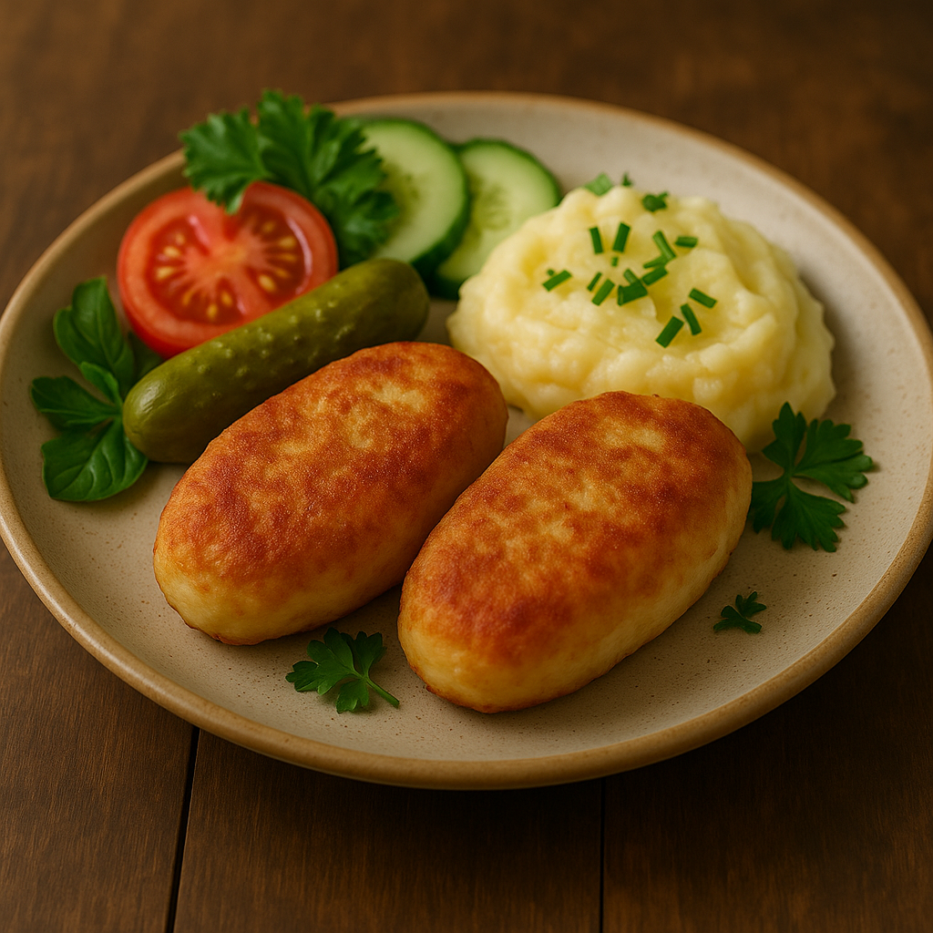 Fish cutlets with mashed potatoes