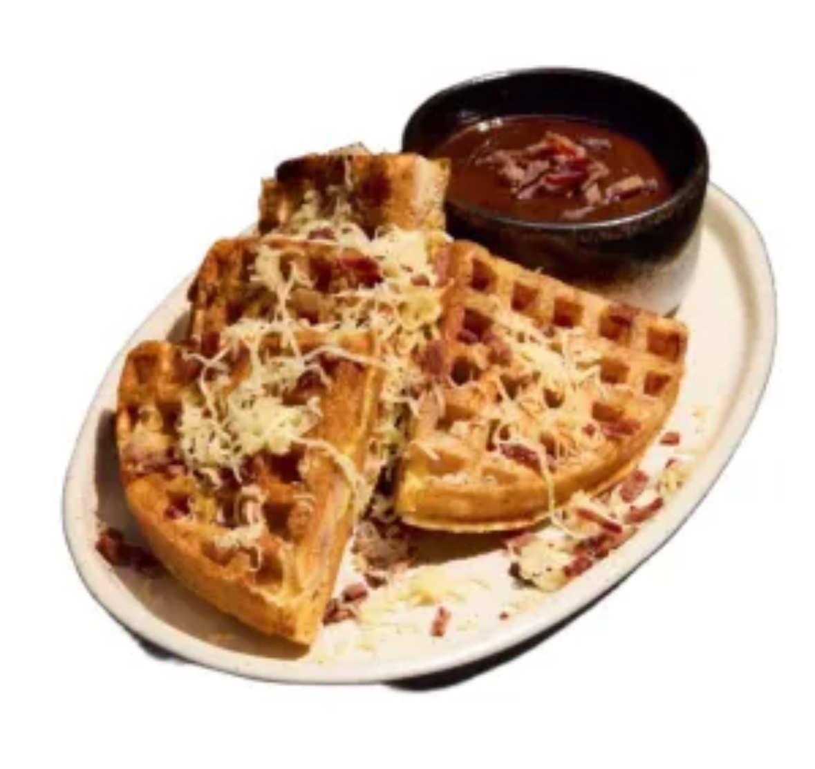 Вафля с ветчиной и сыром