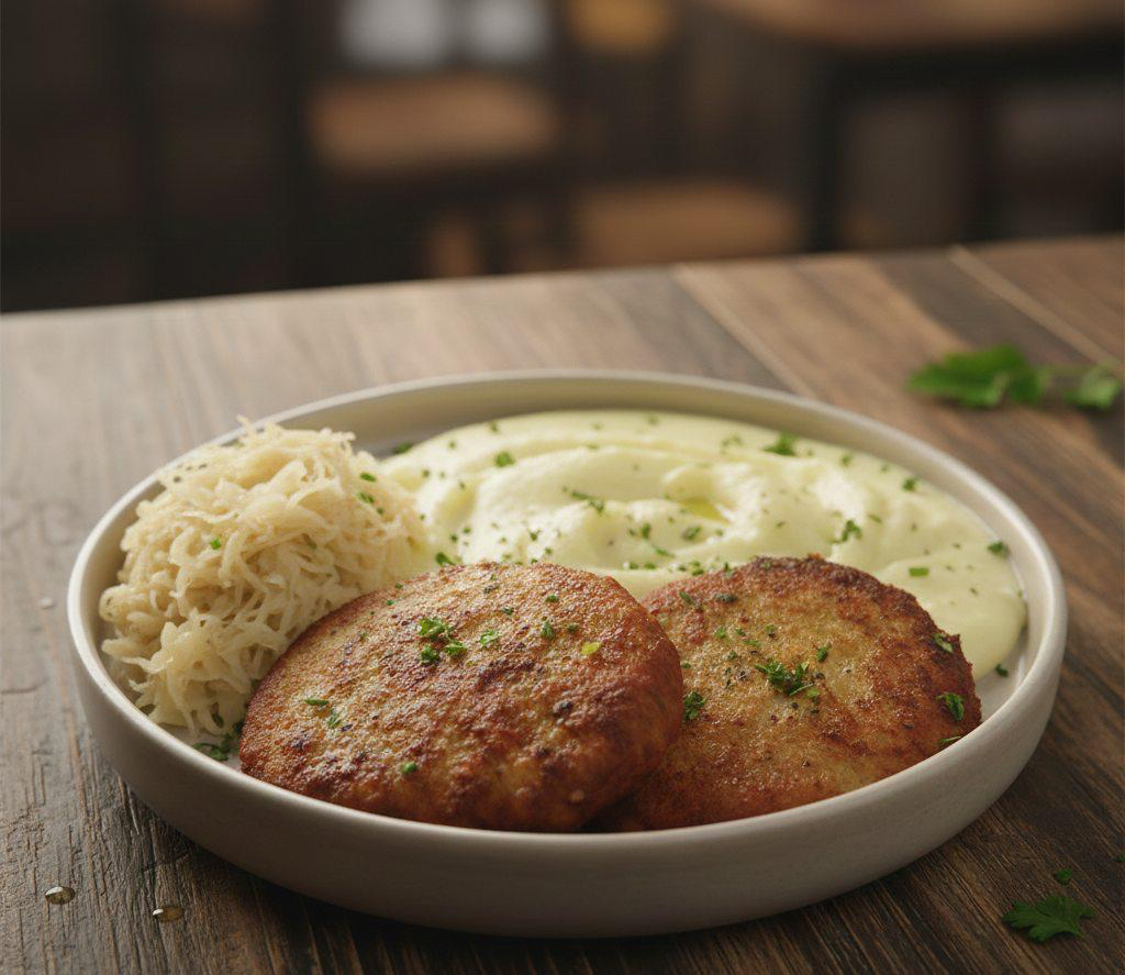 Куриные котлеты с картофельным пюре