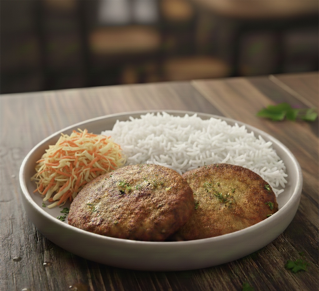 Куриные котлеты с рисом и капустой