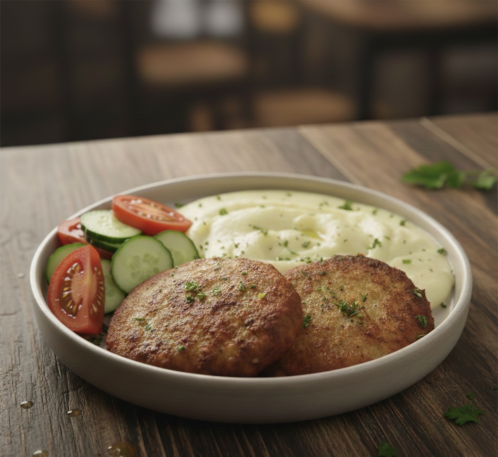 Куриные котлеты с картофельным пюре