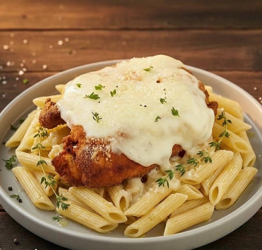 Куриная пармиджана с картофельным пюре