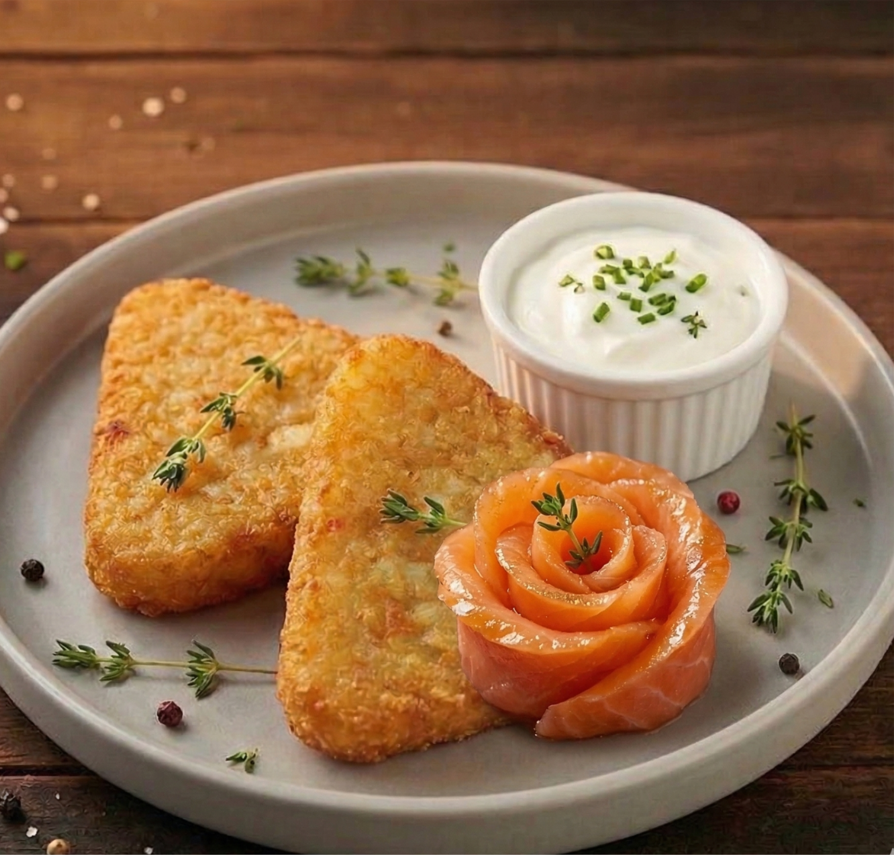 хешбраун с сёмгой