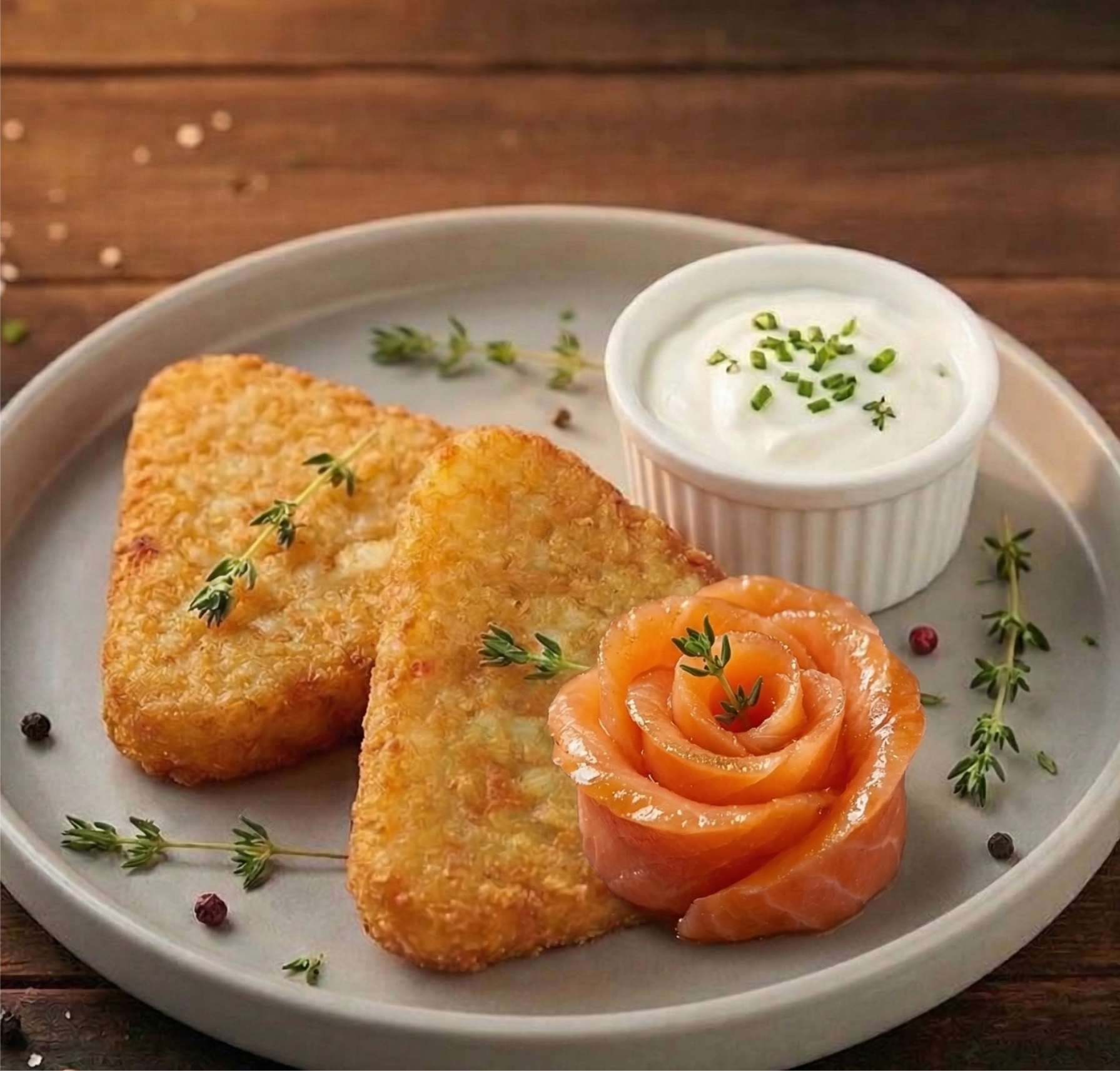 Hash Browns with salmon
